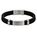 Black Suede & Stainless Steel Bracelet | Pranny Jankins