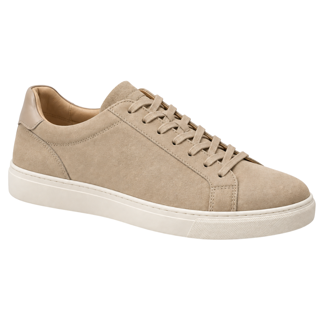 Beige Suede Smart-Casual Trainers | Pranny Jankins
