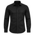 Tailored Black Cotton Dress Shirt | Pranny Jankins