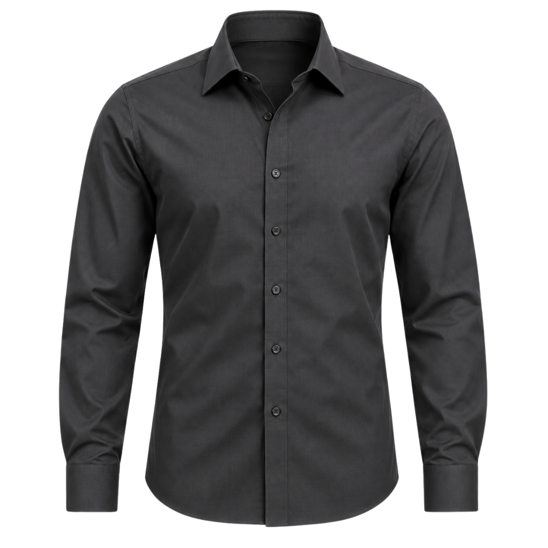 Tailored Charcoal Cotton Dress Shirt | Pranny Jankins