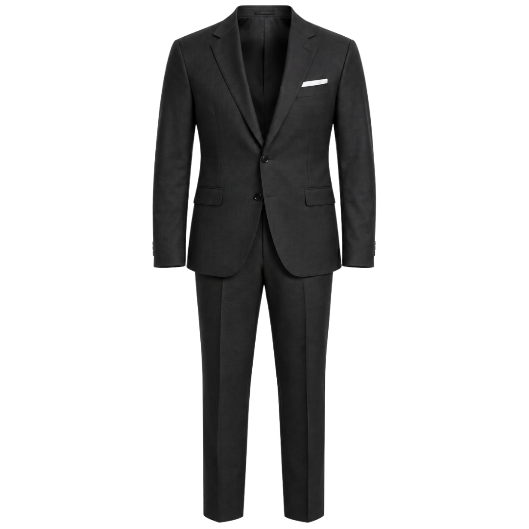 Tailored Charcoal Wool Two-Piece Suit | Pranny Jankins