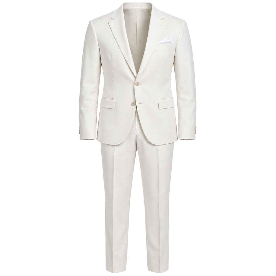 Tailored Ivory Wool Two-Piece Suit | Pranny Jankins