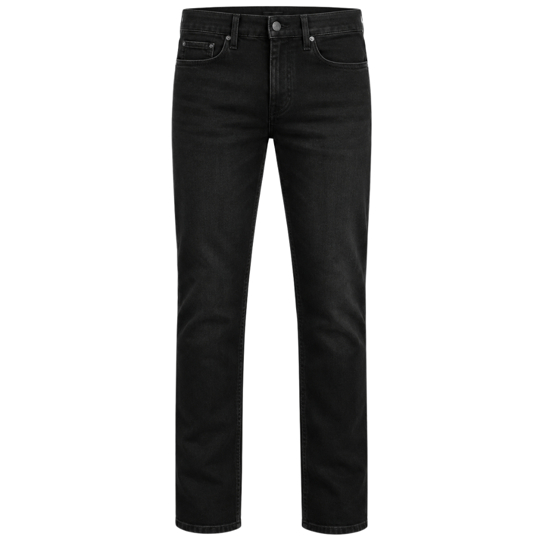 Premium Black Straight-Fit Denim Jeans | Pranny Jankins